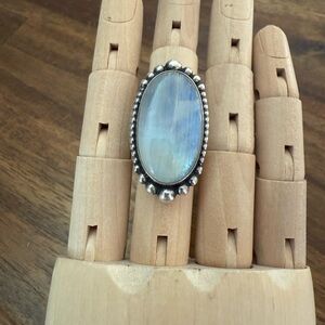 Silver Moonstone Statement Ring